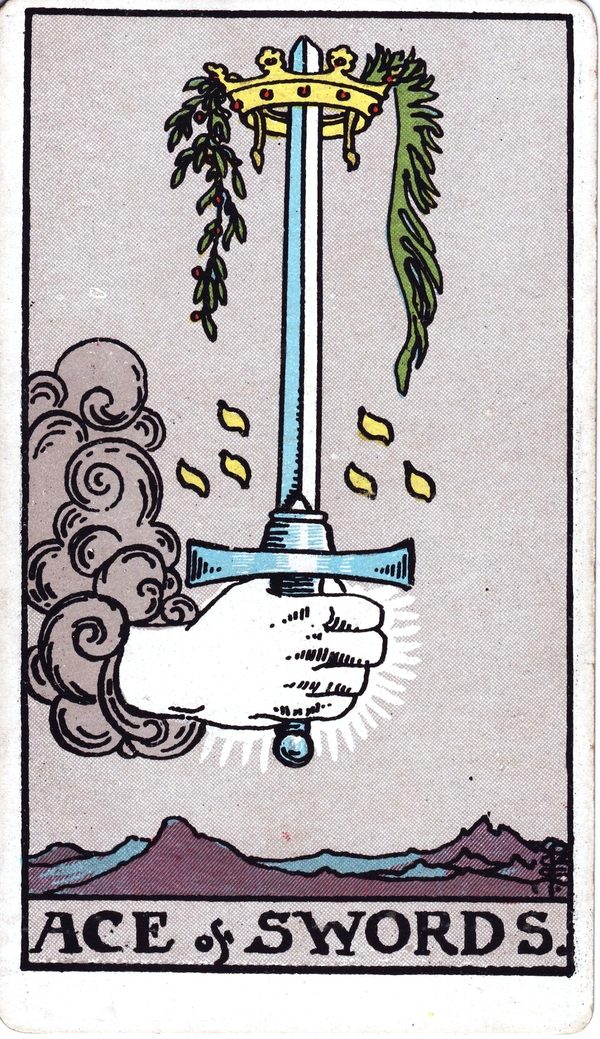 Ace of Swords from the original 1909 printing