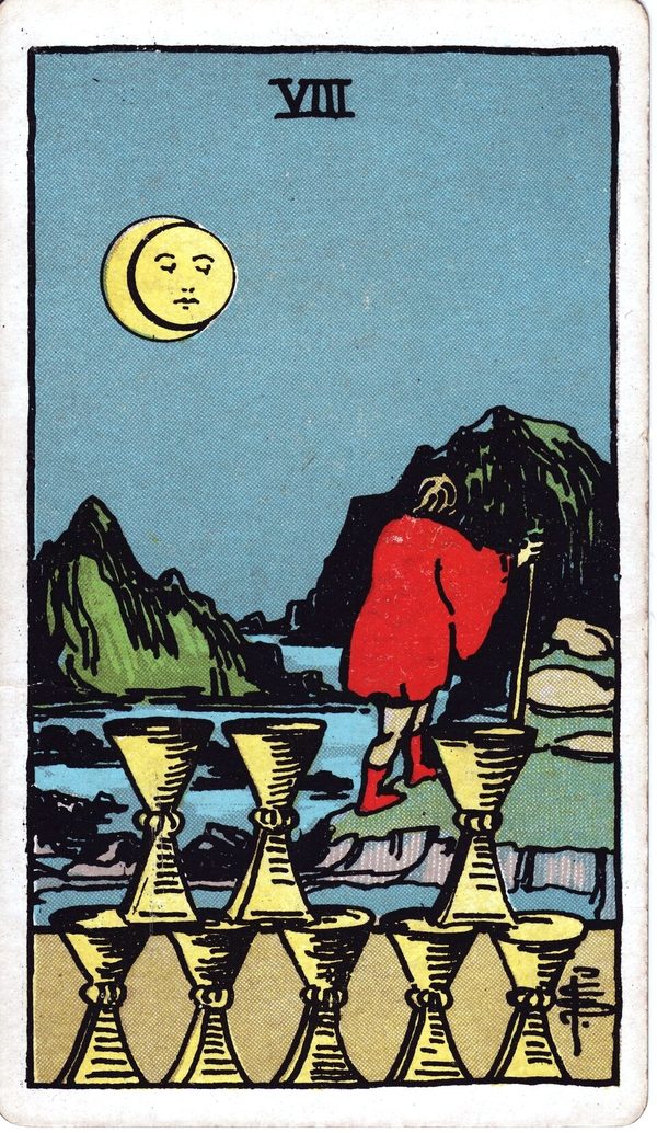 Eight of Cups from the original 1909 printing