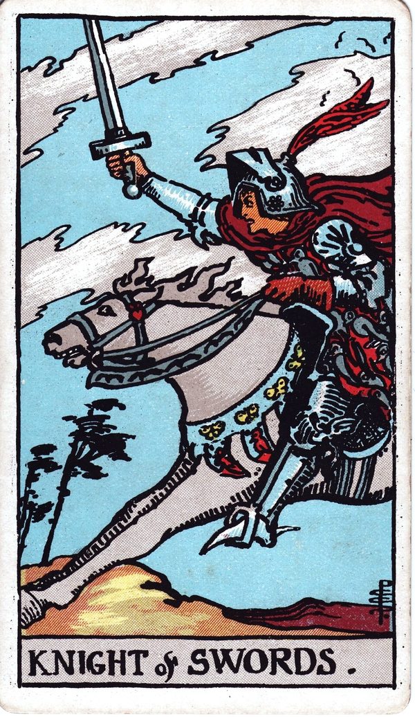 Knight of Swords from the original 1909 printing