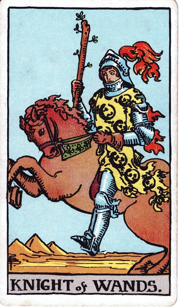 Knight of Wands from the original 1909 printing