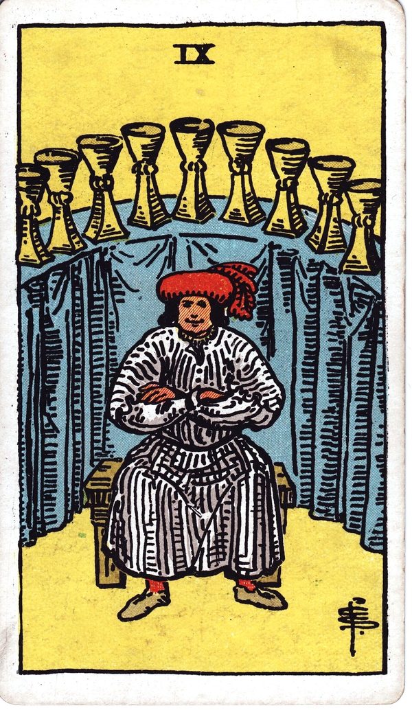 Nine of Cups from the original 1909 printing