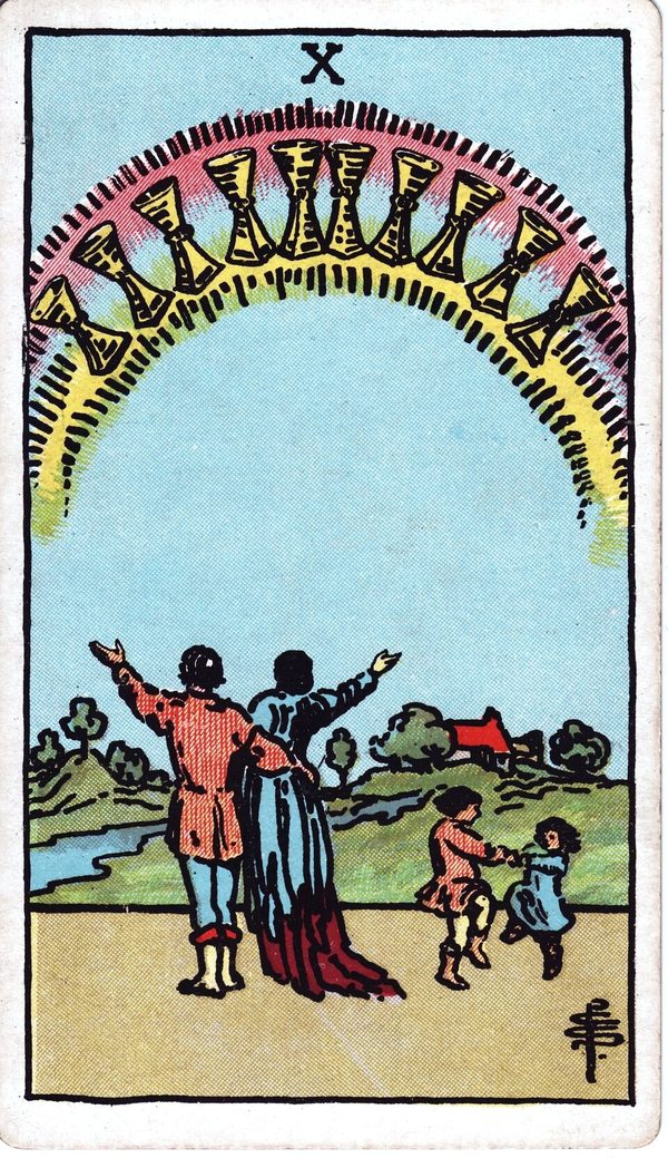 Ten of Cups from the original 1909 printing